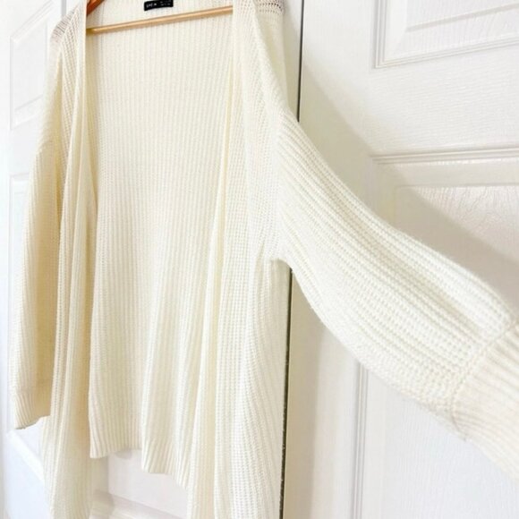 SHEIN White Oversized Open Front Longline Cardigan Sweater Womens Size Small EUC - Picture 6 of 8